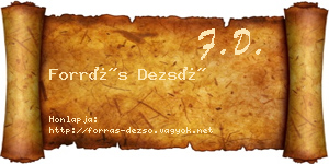 Forrás Dezső névjegykártya