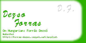 dezso forras business card